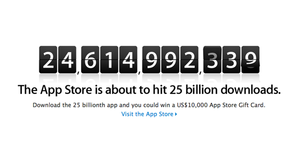 [Giveaway] Win a $10,000 App Store Gift Card from Apple for 25 Billion App Downloads!