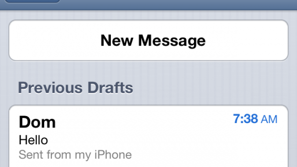 iOS 6 Features: New Drafts Shortcut In Mail App
