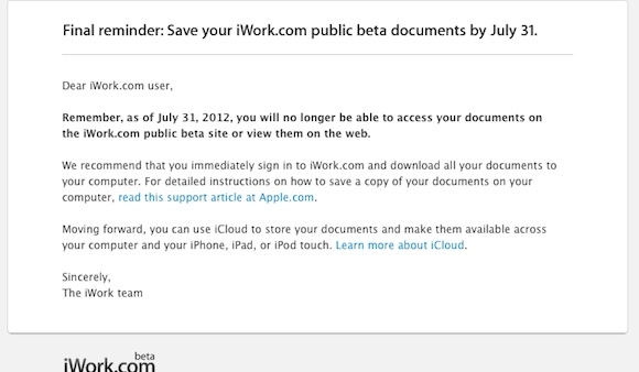 Final Notice: Get Your Stuff From iWork.com Before It’s Gone