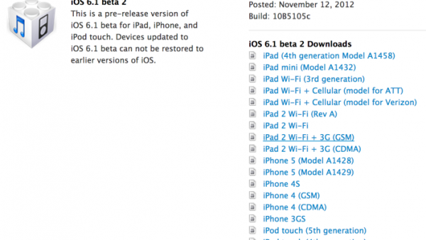 Apple Releases iOS 6.1 Beta 2 To Developers