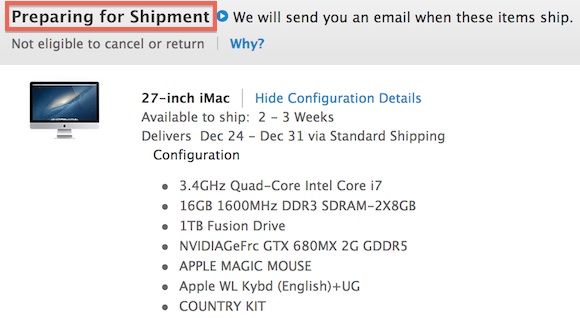 Apple Starts Preparing Shipments For Early 27-Inch iMac Orders
